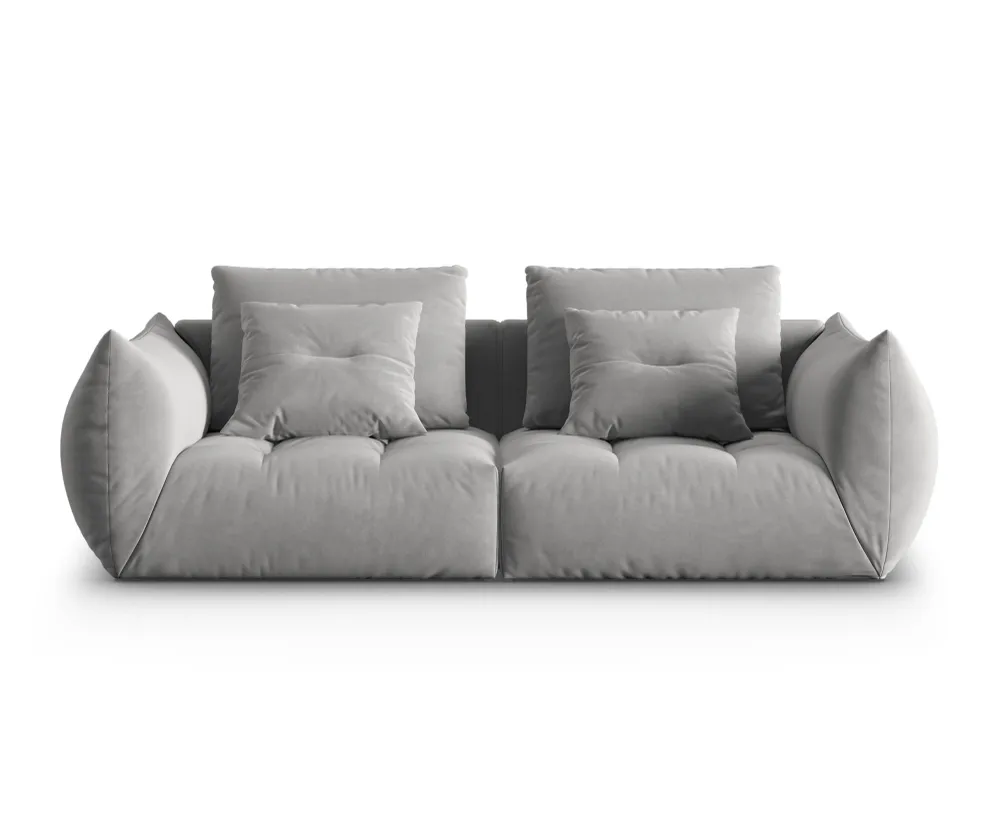 Sofa sametová 3-osobová BLOOM šedá