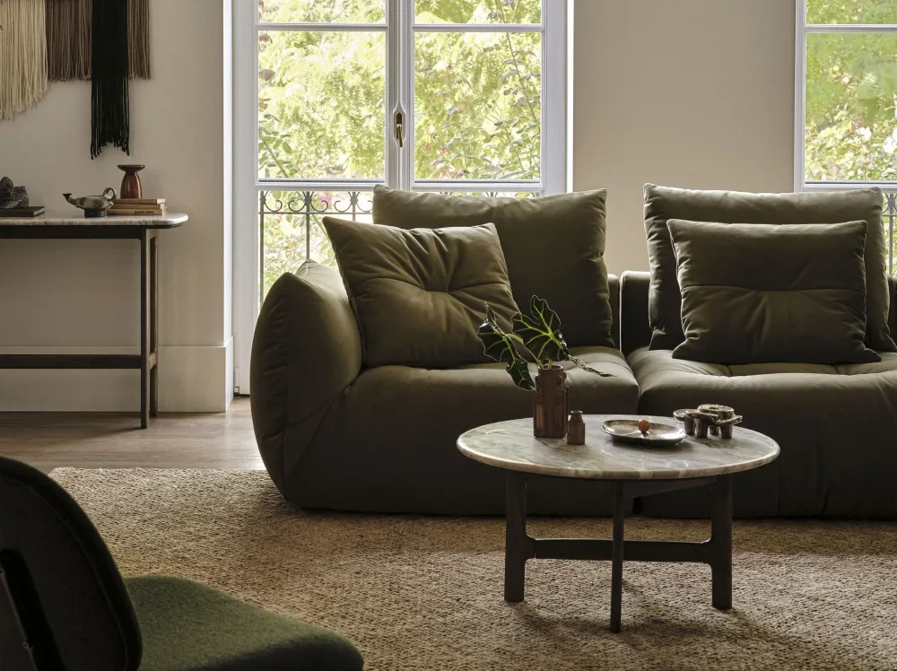Sofa sametová 3-osobová BLOOM šedá