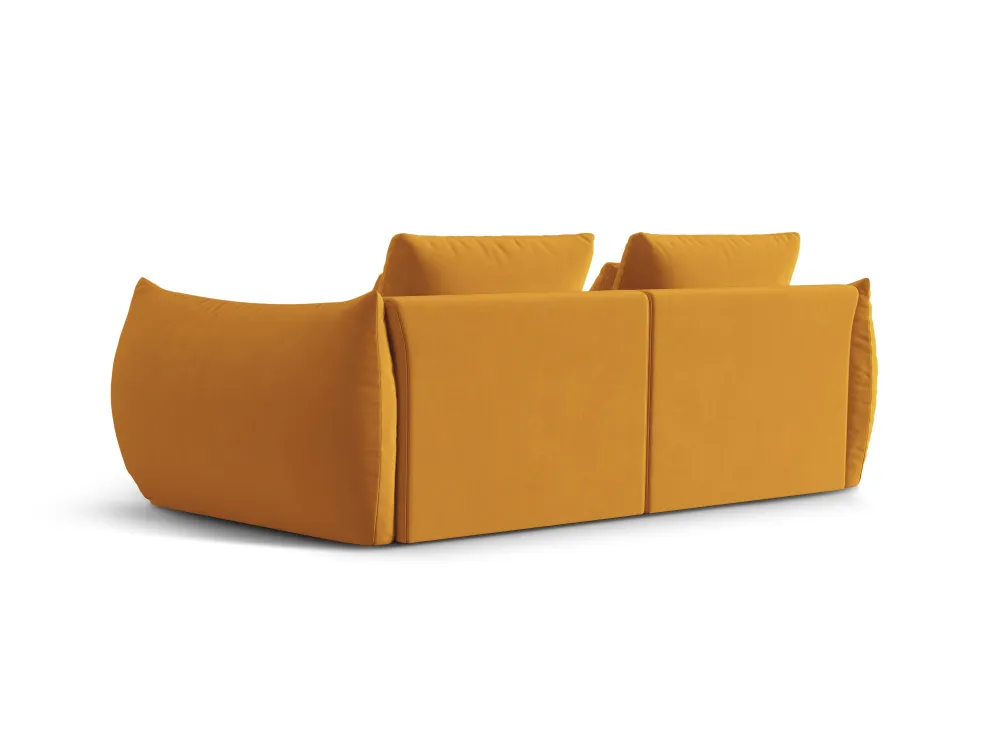 Sofa sametová 3-osobová BLOOM žlutá