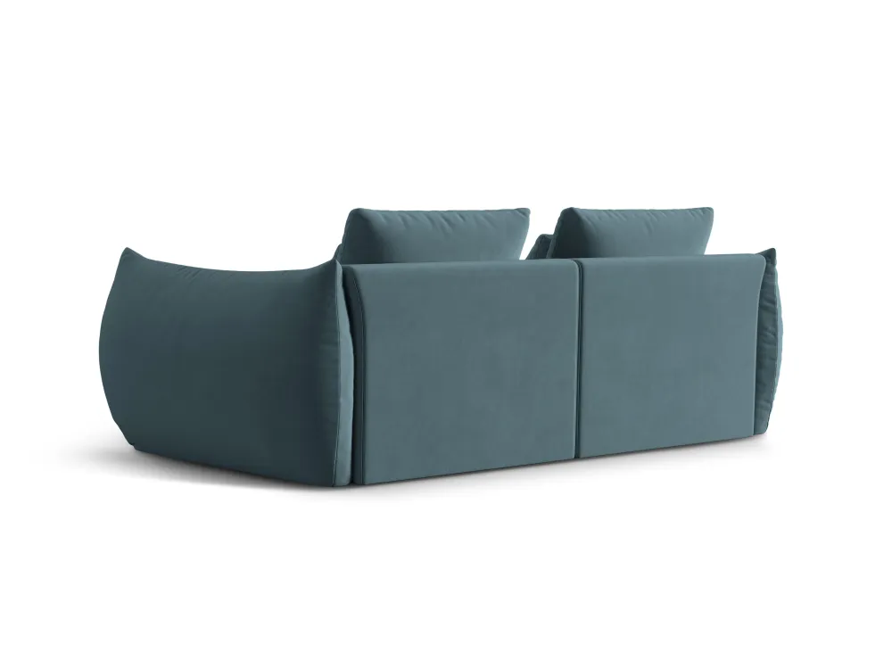 Sofa sametová 3-osobová BLOOM pastelově modrá