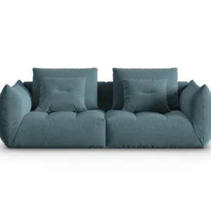 Sofa sametová 3-osobová BLOOM pastelově modrá
