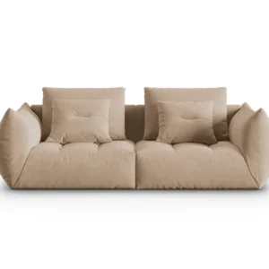 Sofa sametová 3-osobová BLOOM písková