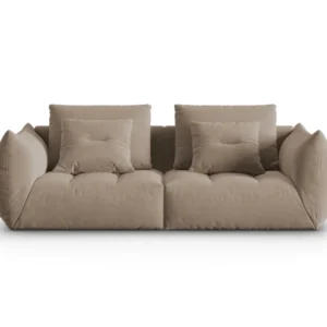 Sofa sametová 3-osobová BLOOM světle hnědá