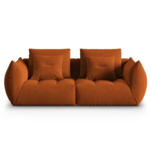 Sofa sametová 3-osobová BLOOM terakota