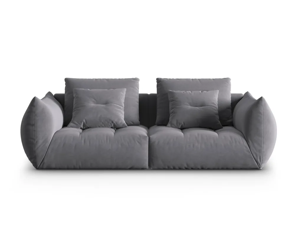 Sofa sametová 3-osobová BLOOM tmavě šedá
