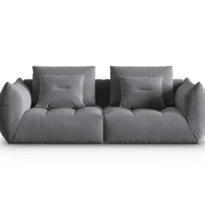 Sofa sametová 3-osobová BLOOM tmavě šedá