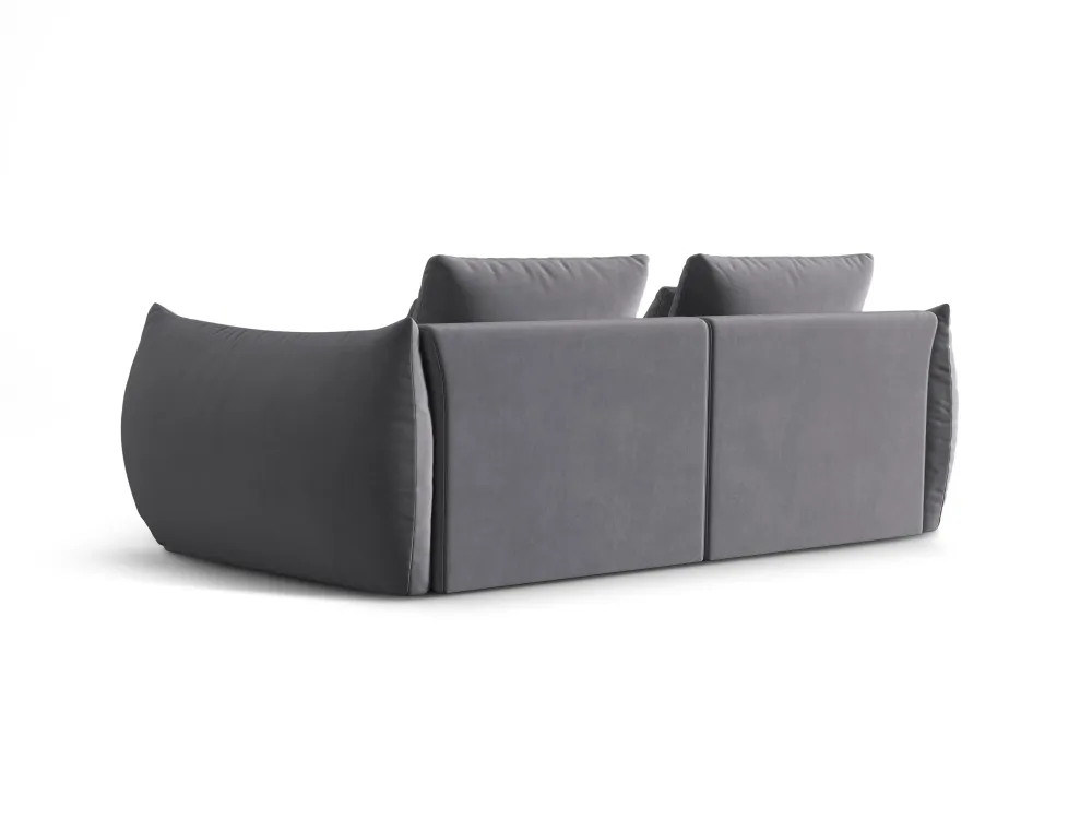 Sofa sametová 3-osobová BLOOM tmavě šedá