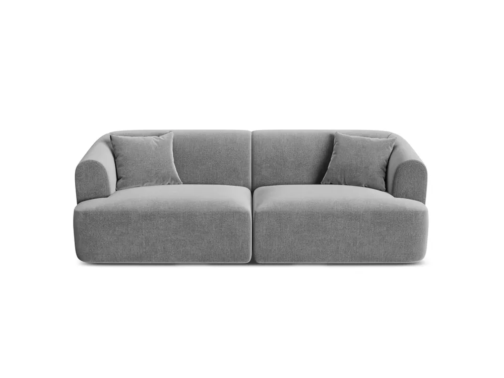 Sofa sametová 3-osobová CAMPI šedá