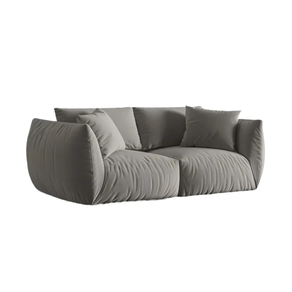 Sofa sametová 3-osobová CHRIS šedá