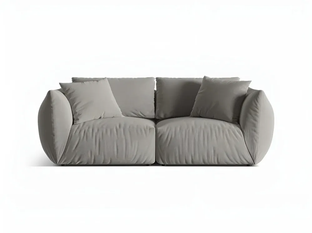 Sofa sametová 3-osobová CHRIS šedá