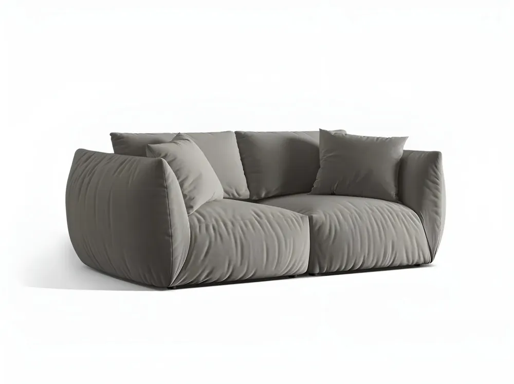 Sofa sametová 3-osobová CHRIS šedá