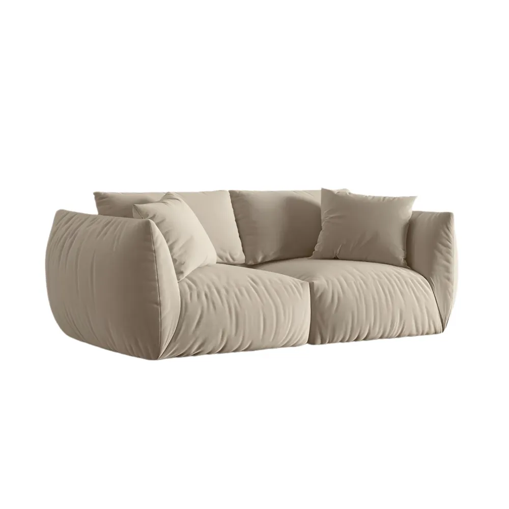 Sofa sametová 3-osobová CHRIS ecru