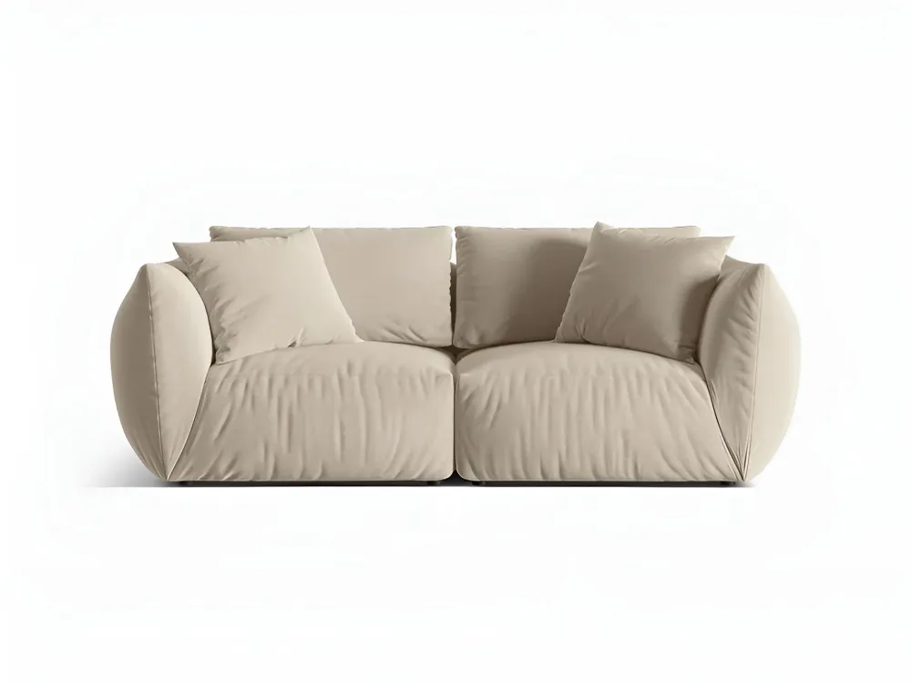 Sofa sametová 3-osobová CHRIS ecru