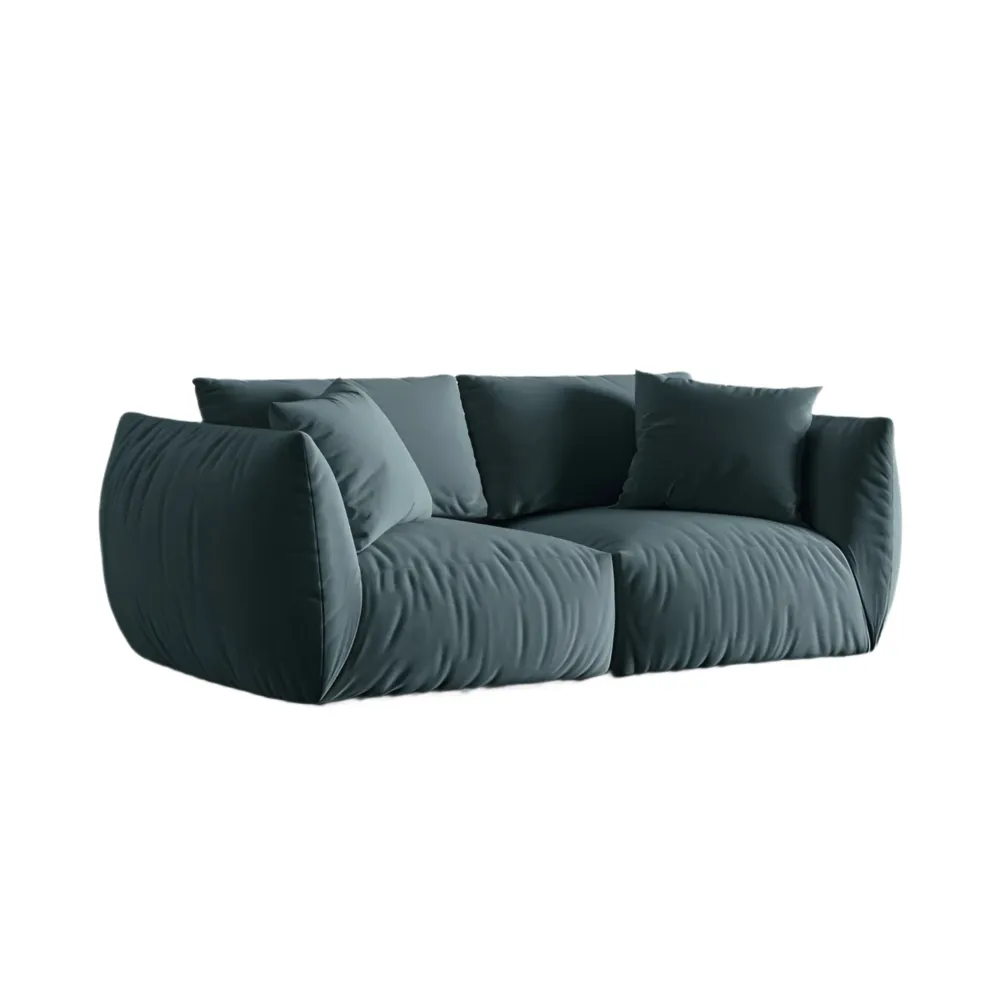 Sofa sametová 3-osobová CHRIS jasně modrá