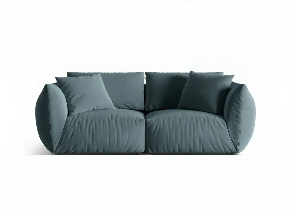 Sofa sametová 3-osobová CHRIS jasně modrá