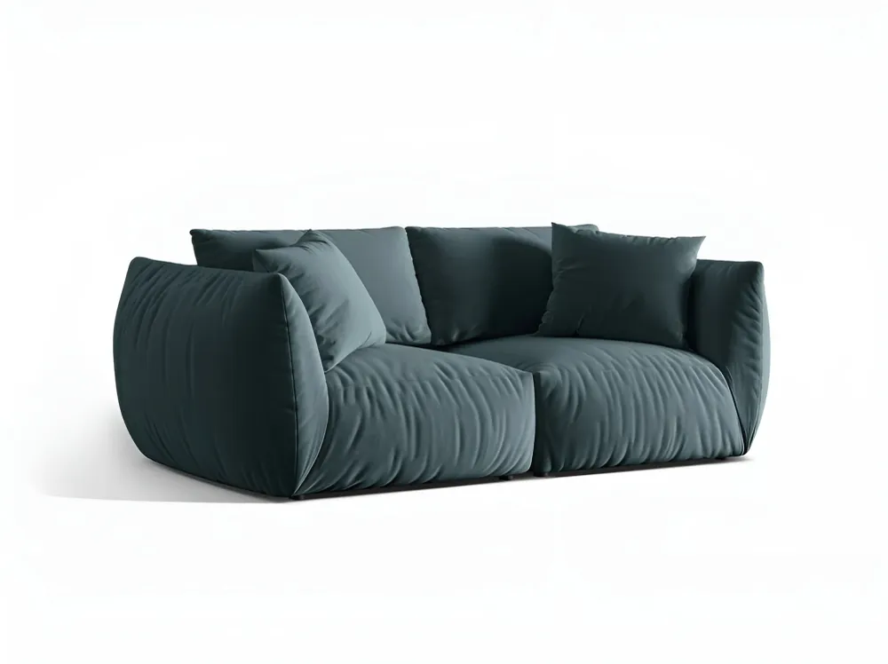 Sofa sametová 3-osobová CHRIS jasně modrá