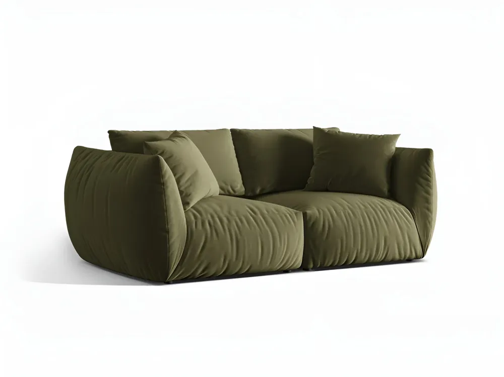 Sofa sametová 3-osobová CHRIS jasnozelená