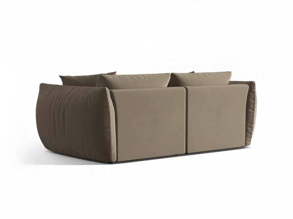 Sofa sametová 3-osobová CHRIS světle hnědá
