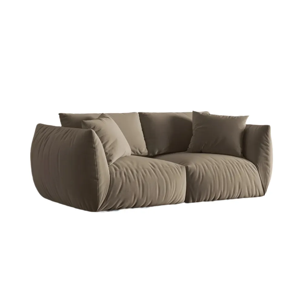 Sofa sametová 3-osobová CHRIS světle hnědá