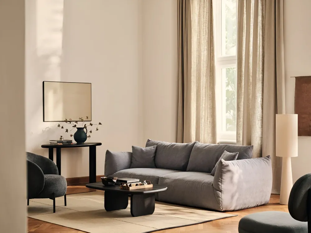 Sofa sametová 3-osobová CHRIS světle hnědá