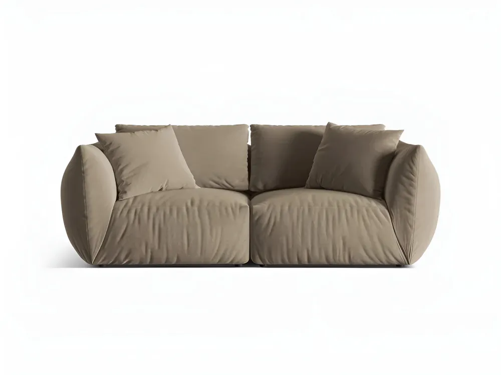Sofa sametová 3-osobová CHRIS světle hnědá