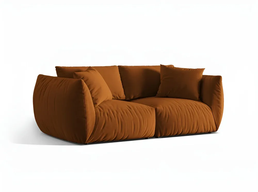 Sofa sametová 3-osobová CHRIS terakota