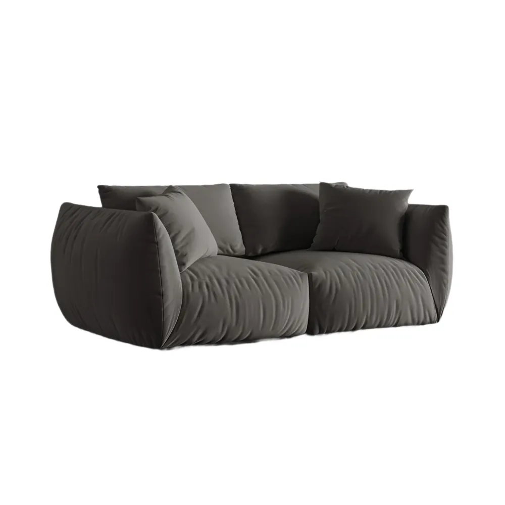 Sofa sametová 3-osobová CHRIS tmavě šedá