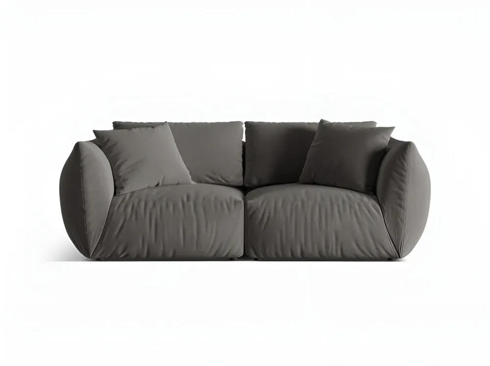 Sofa sametová 3-osobová CHRIS tmavě šedá