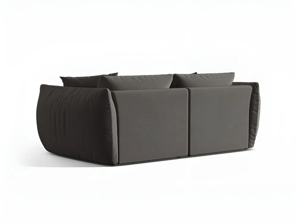 Sofa sametová 3-osobová CHRIS tmavě šedá
