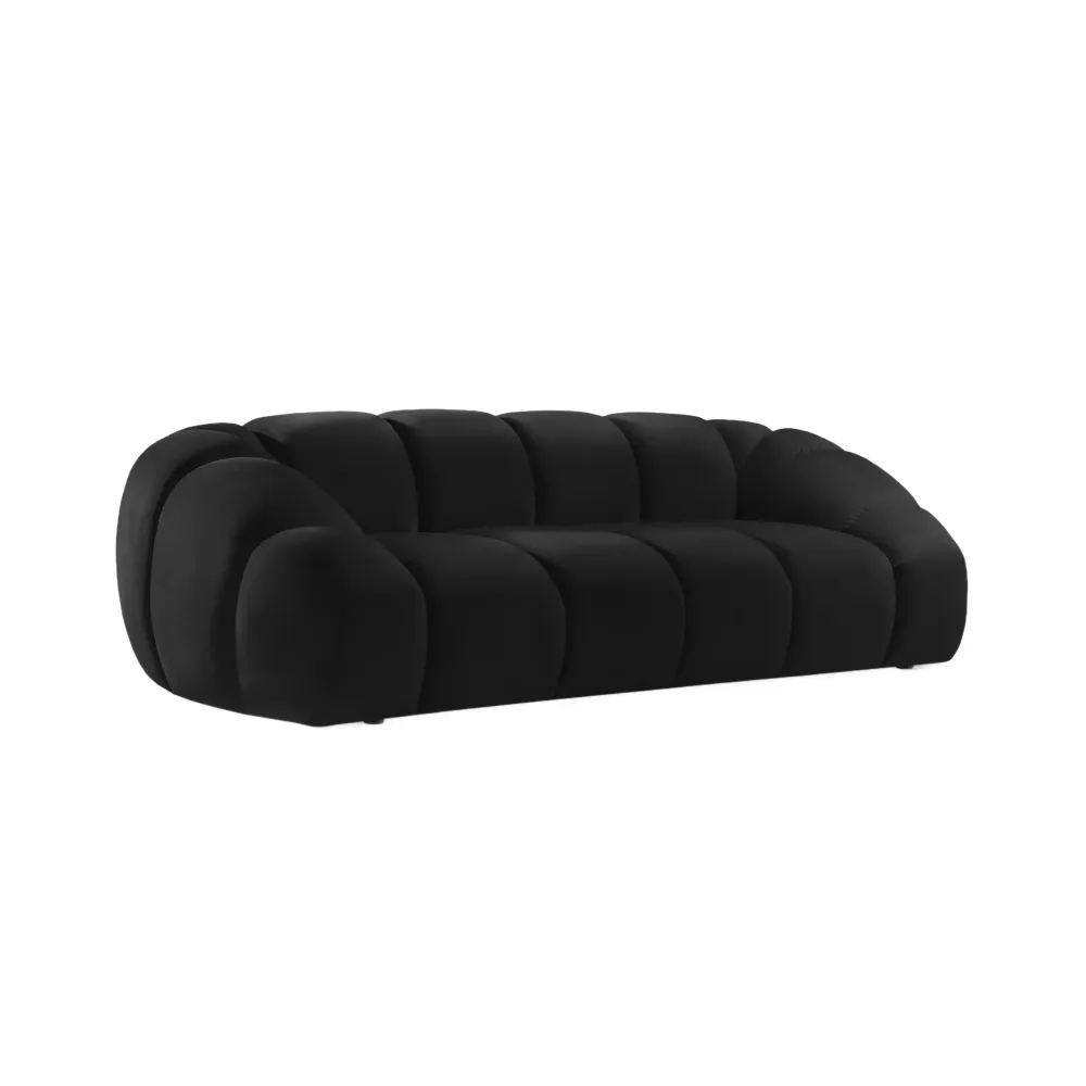 Sofa sametová 3-osobová DIANA černá