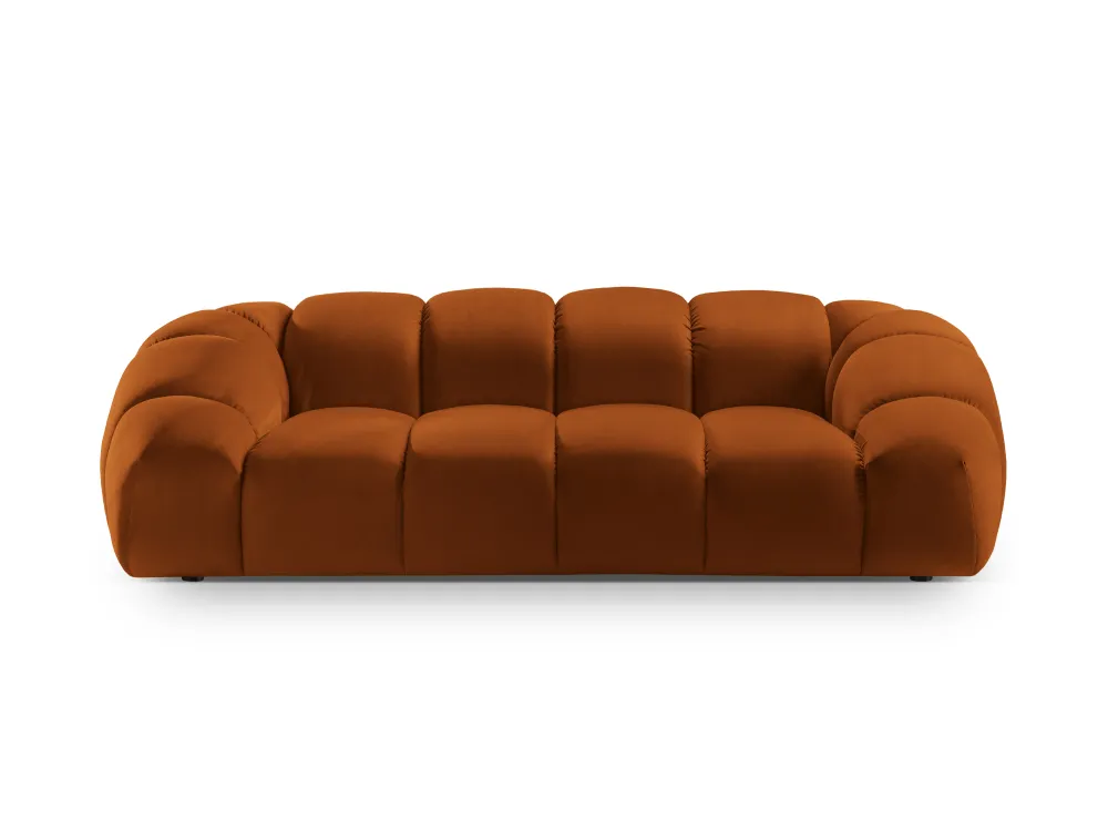 Sofa sametová 3-osobová DIANA terrakota