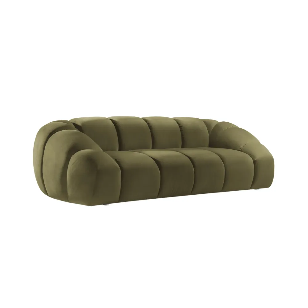 Sofa sametová 3-osobová DIANA zelená