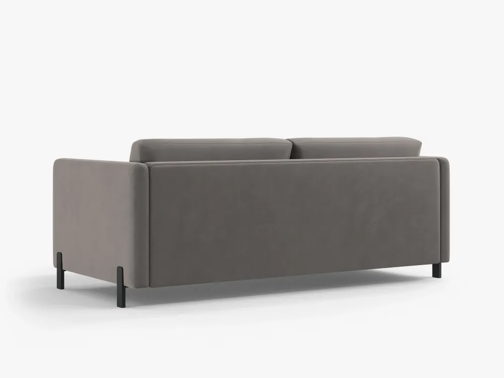 Sofa sametová 3-osobová s funkcí spaní GLORIA šedá