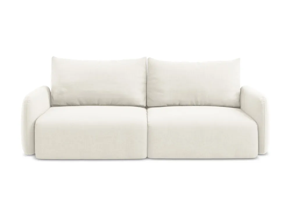Sofa sametová 3-osobová s funkcí spaní KALENA světle béžová