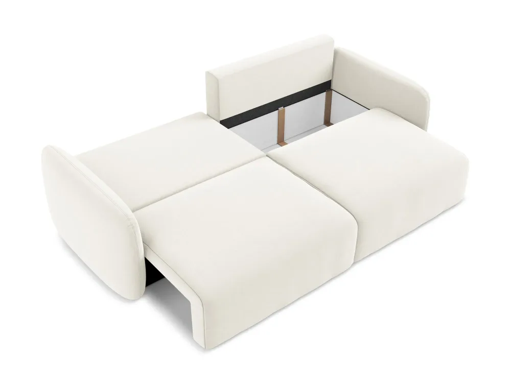 Sofa sametová 3-osobová s funkcí spaní KALENA světle béžová