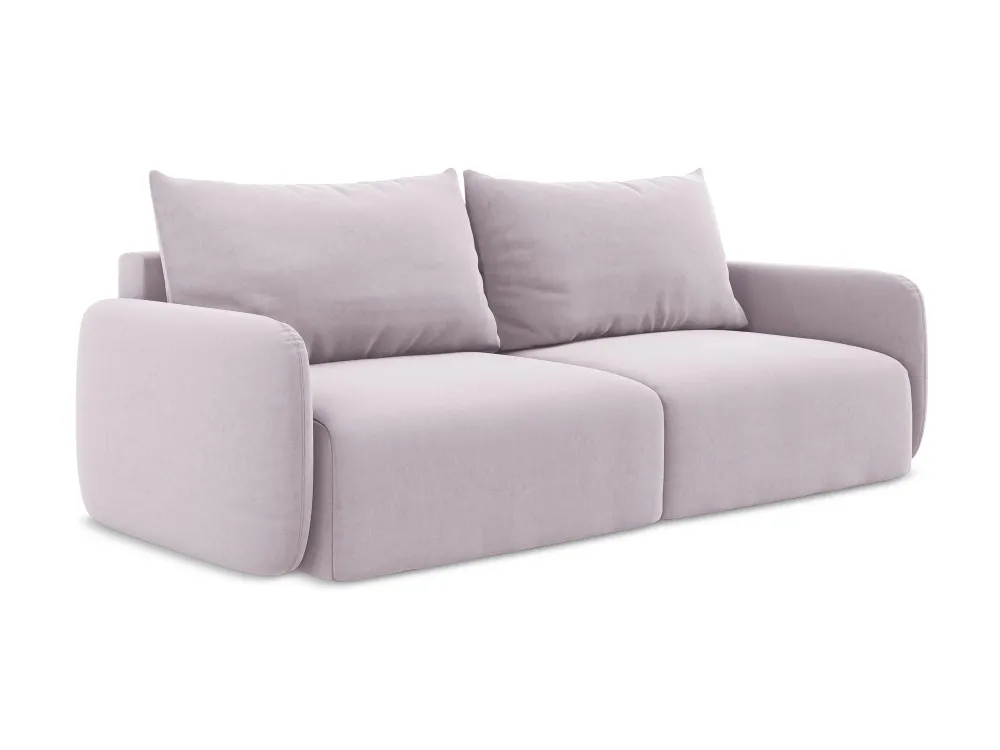 Sofa sametová 3-osobová s funkcí spaní KALENA levandulová