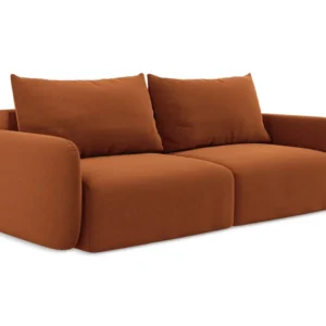 Sofa sametová 3-osobová s funkcí spaní KALENA terakota