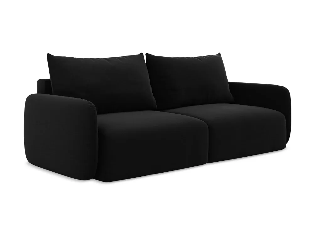 Sofa sametová 3-osobová s funkcí spaní KALENA černá