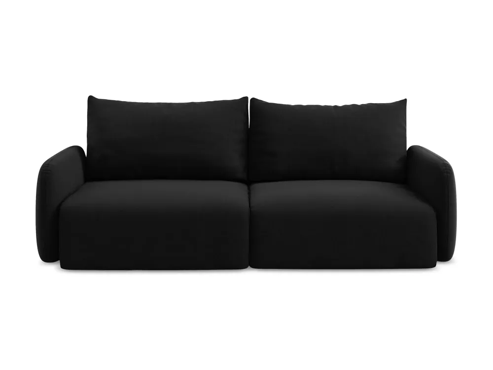 Sofa sametová 3-osobová s funkcí spaní KALENA černá