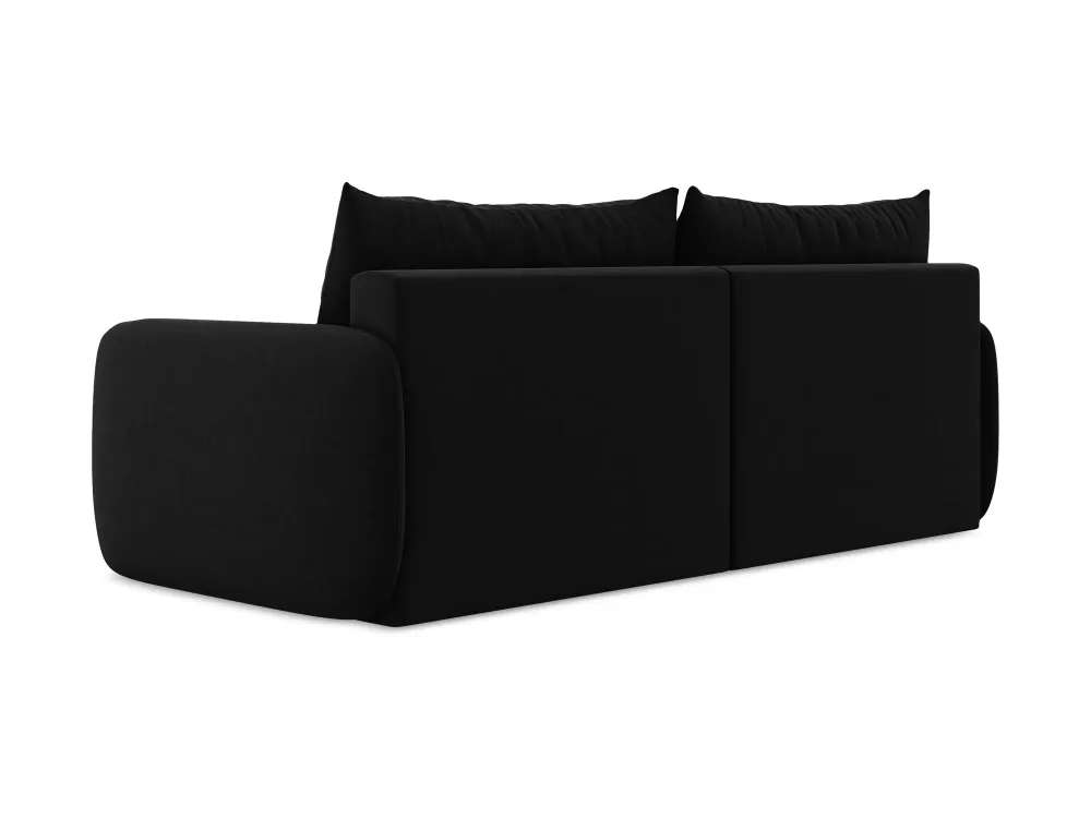 Sofa sametová 3-osobová s funkcí spaní KALENA černá