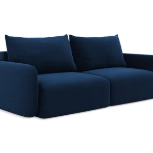 Sofa sametová 3-osobová s funkcí spaní KALENA královská modř