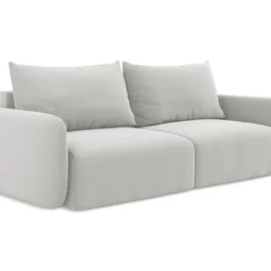 Sofa sametová 3-osobová s funkcí spaní KALENA stříbrná