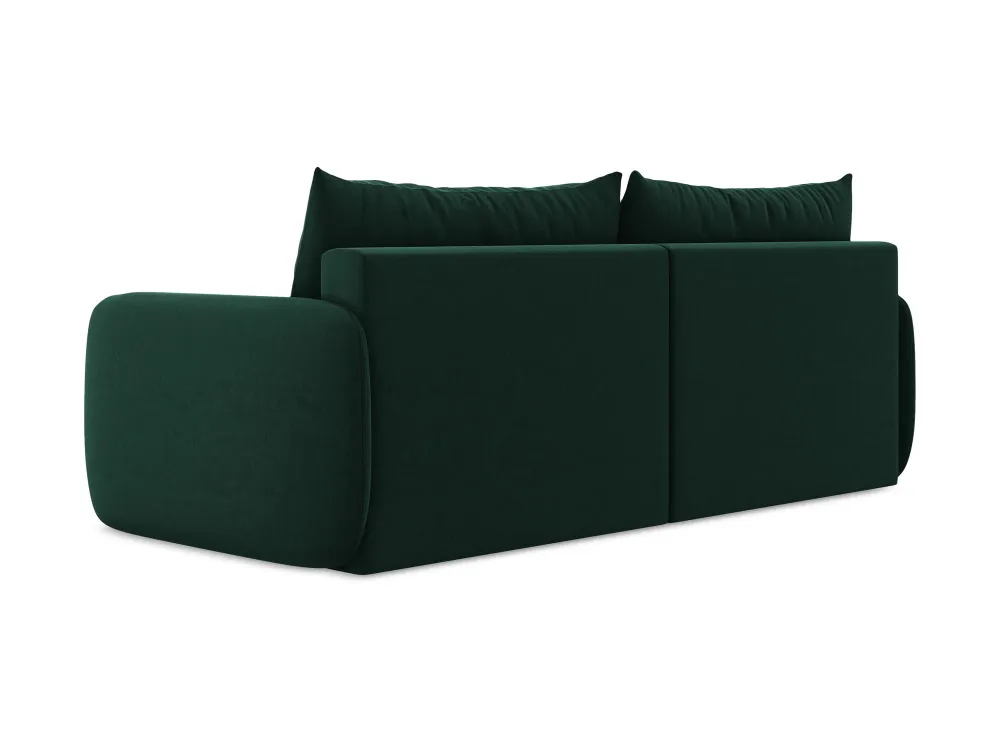 Sofa sametová 3-osobová s funkcí spaní KALENA lahvově zelená