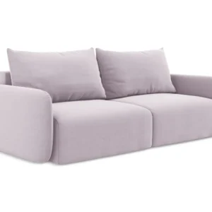 Sofa sametová 3-osobová s funkcí spaní KALENA levandulová