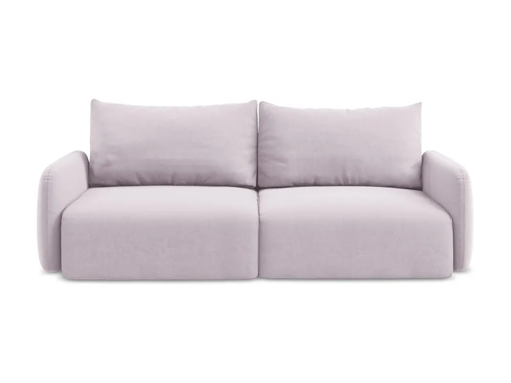 Sofa sametová 3-osobová s funkcí spaní KALENA levandulová