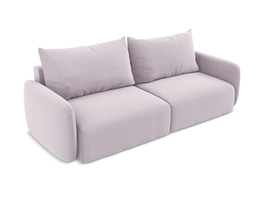 Sofa sametová 3-osobová s funkcí spaní KALENA levandulová