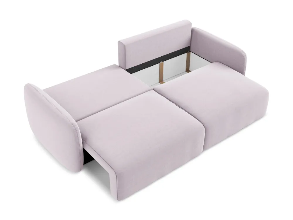 Sofa sametová 3-osobová s funkcí spaní KALENA levandulová