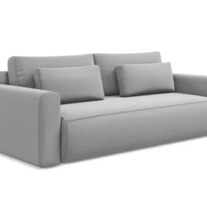 Sofa sametová 3-osobová s funkcí spaní KAPUA šedá