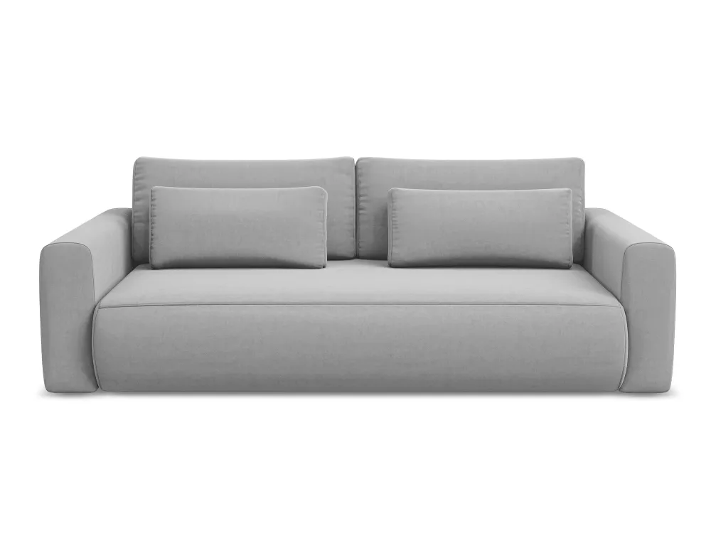 Sofa sametová 3-osobová s funkcí spaní KAPUA šedá