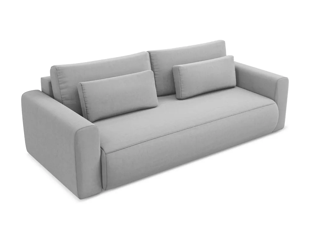 Sofa sametová 3-osobová s funkcí spaní KAPUA šedá